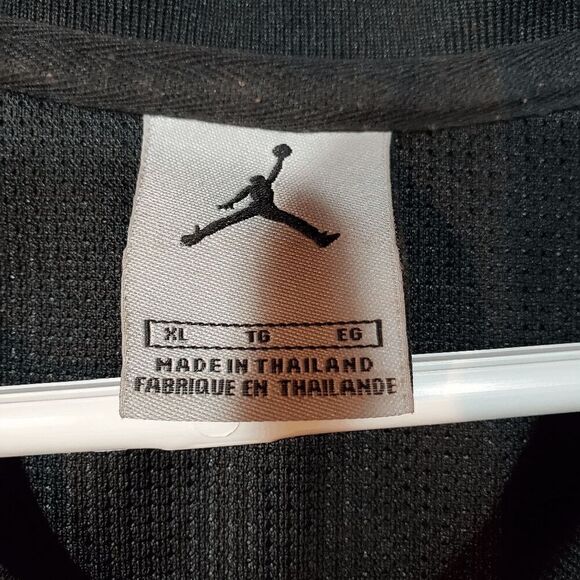 Jordan Jersey Mens XL Black Solid Embroidered Logo Jumpman Mesh Pullover - Picture 3 of 10